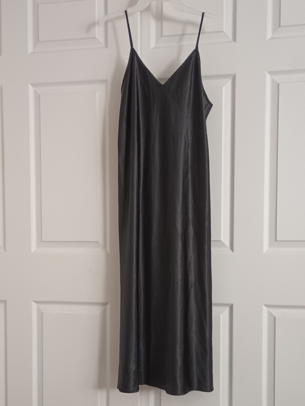 Secret Treasures Women's Satin Black Color Nightgown Adjustable Straps. Size: M